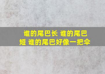 谁的尾巴长 谁的尾巴短 谁的尾巴好像一把伞